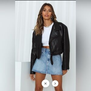 Lioness Staten Island Faux Leather Jacket Size Various